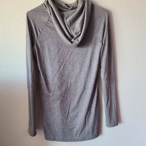 Athleta US Women's Size XS Essence Hooded Tunic Long Sleeve Gray Stretch - Picture 6 of 13